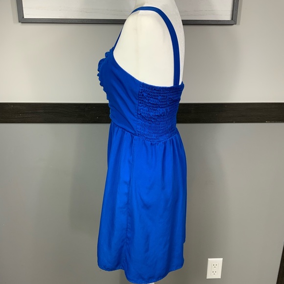 LOVE REIGN royal blue strap dress ruched bodice - Picture 4 of 13